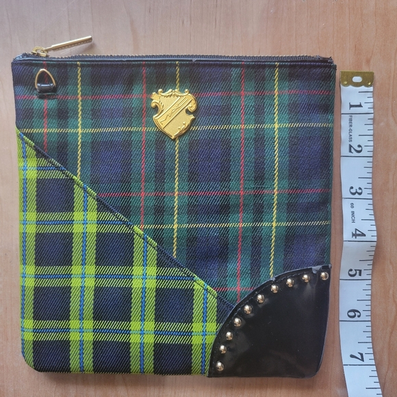 MAC Plaid Clutch with Gold Accents - Picture 4 of 5